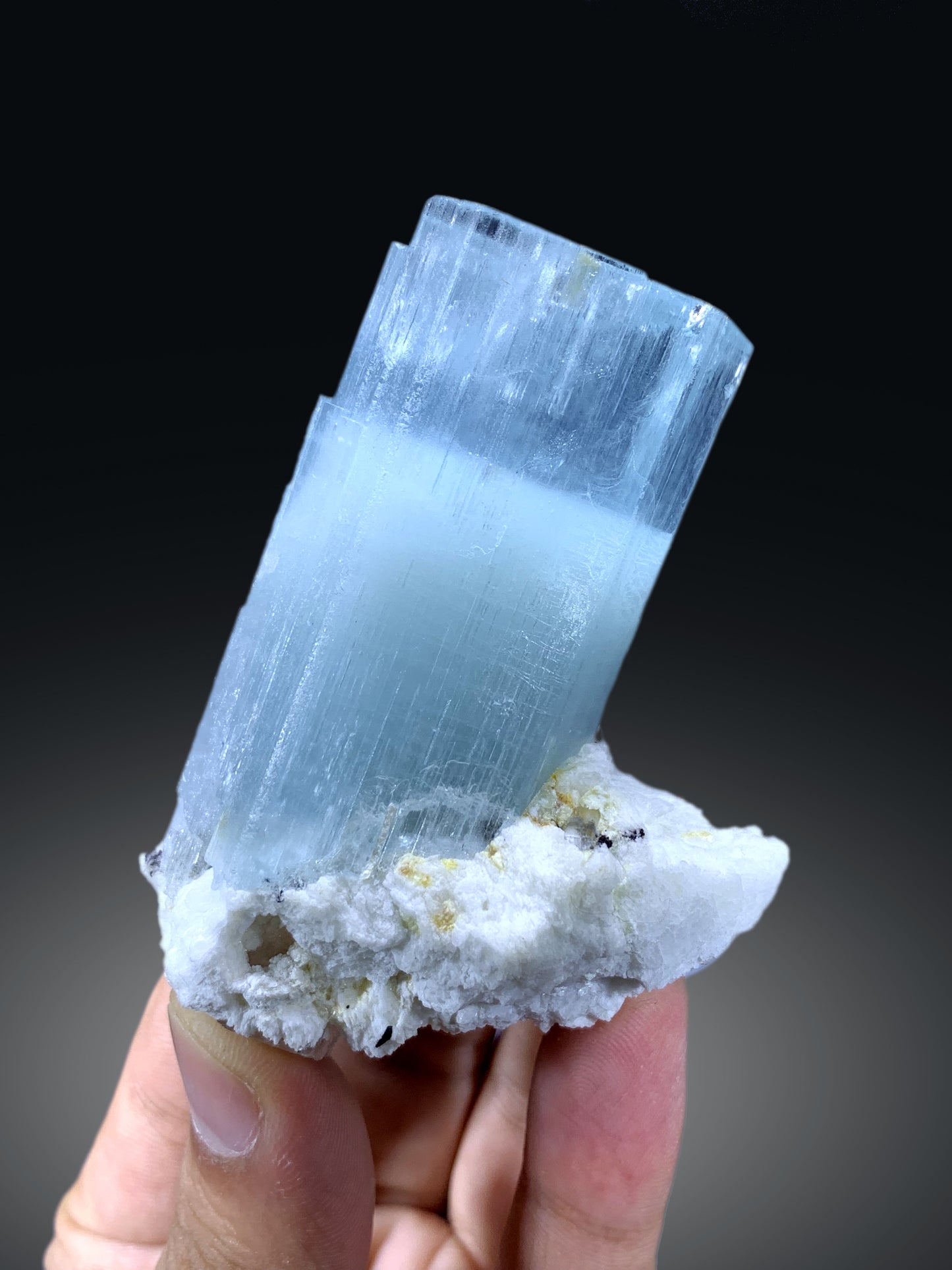Sky Blue Aquamarine Crystal on Albite from shigar valley Pakistan - 135 gram