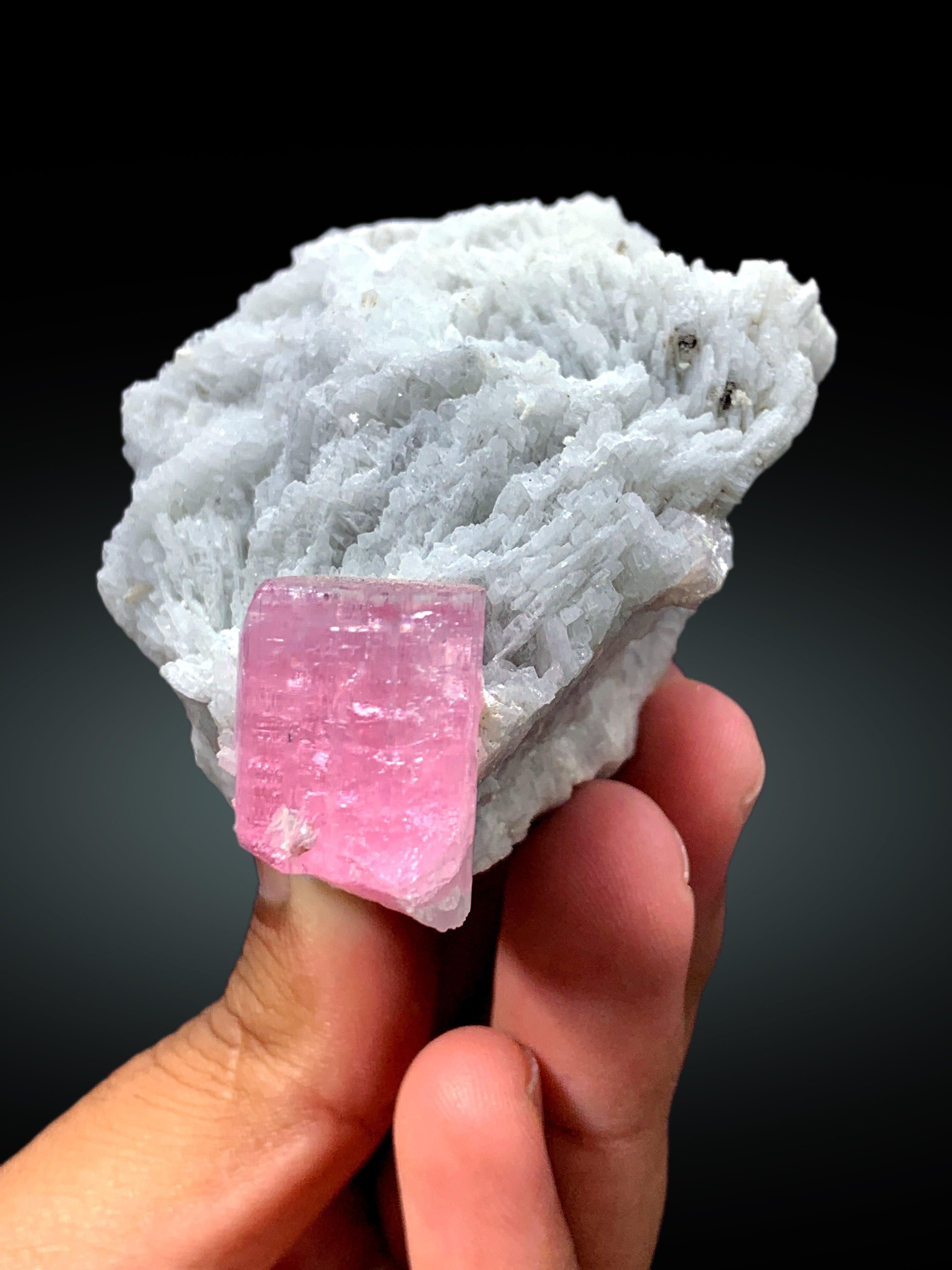 Natural Pink Color Tourmaline with Cleavelandite Albite from Pachigram Afghanistan - 240 gram