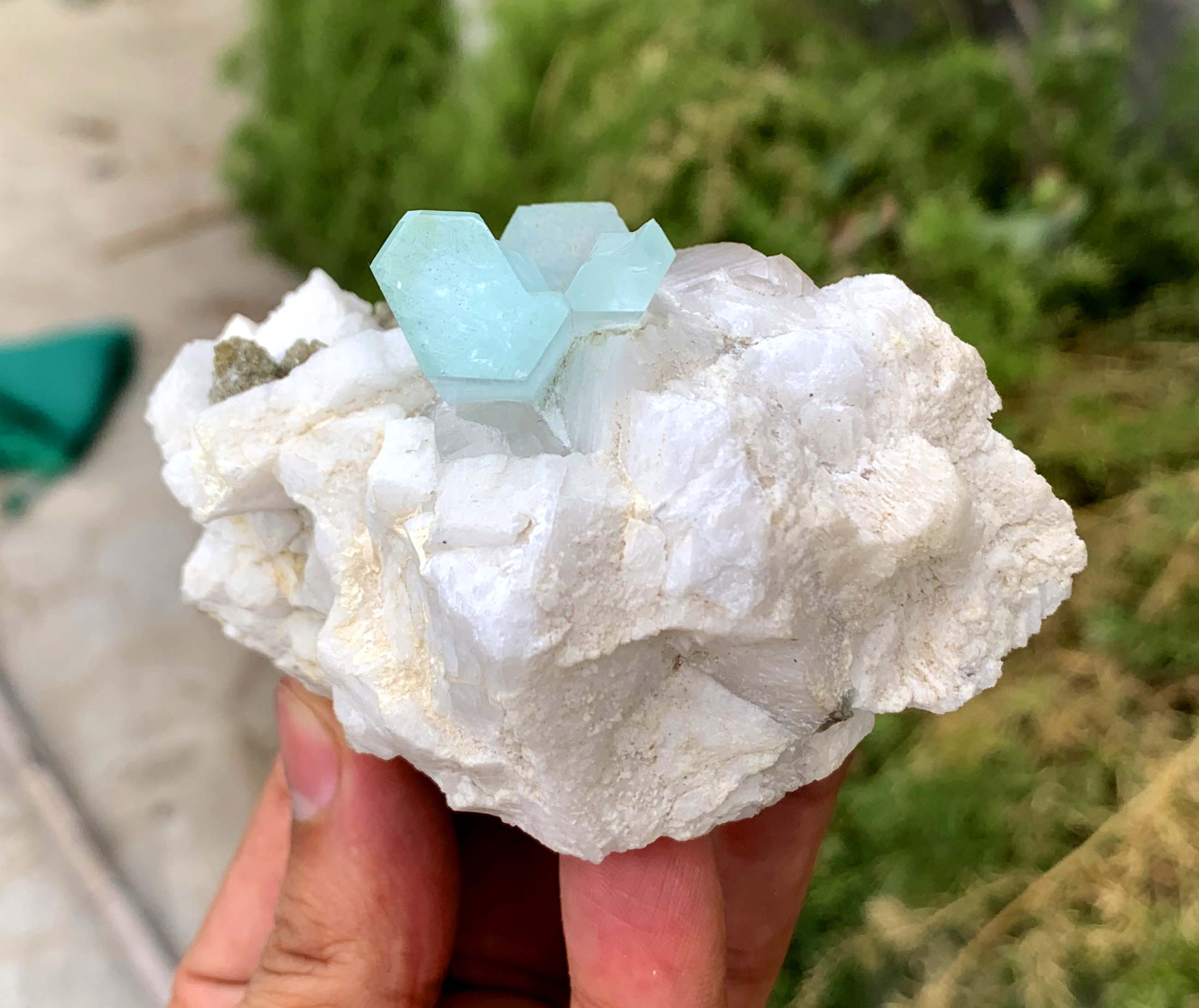 Sky Blue Aquamarine on Feldspar from Shigar valley Pakistan - 240 gram