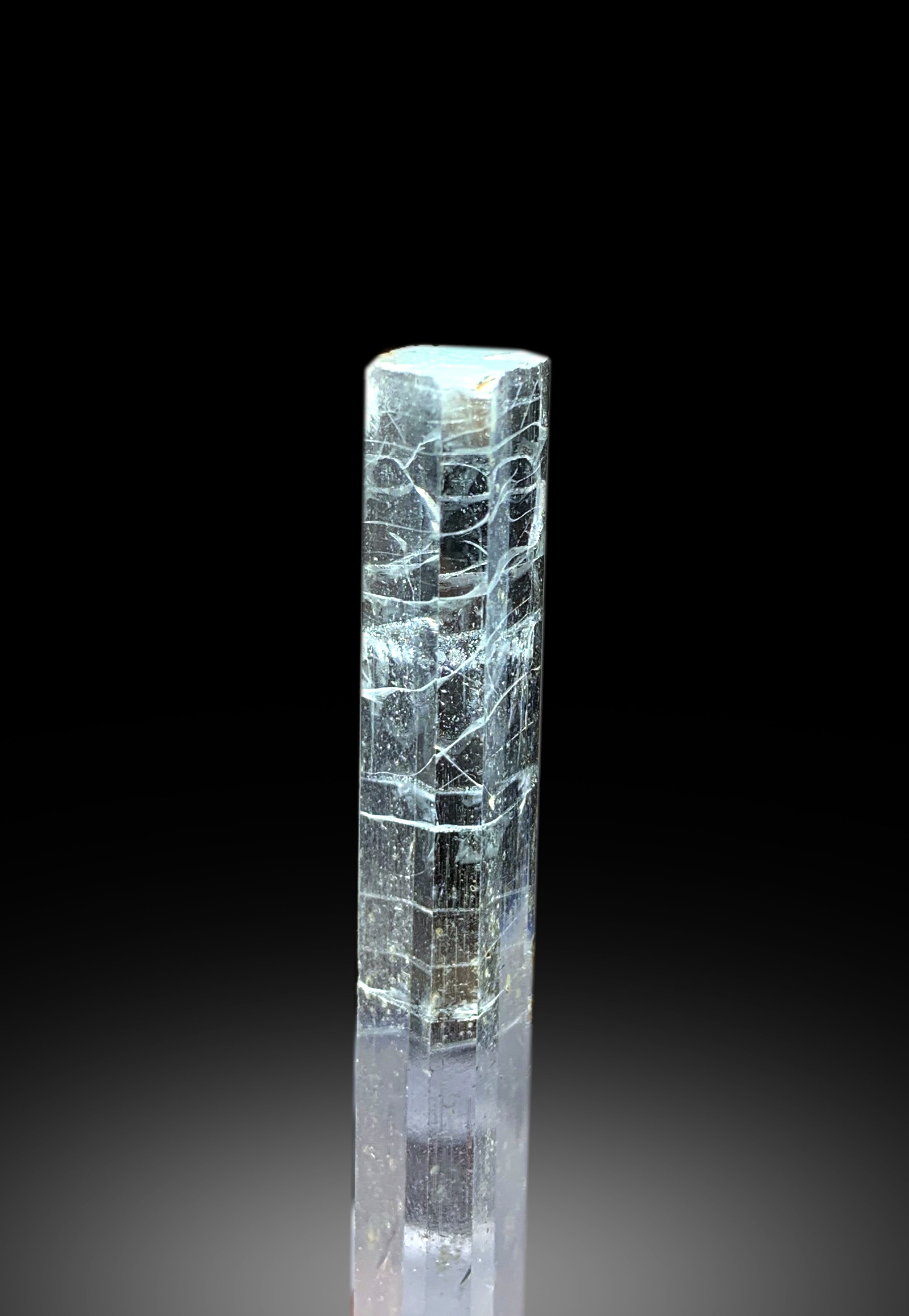 Transparent Sky Blue Color Aquamarine with Helix Inclusions, Aquamarine Crystal from Shigar valley Skardu Pakistan - 12 gram