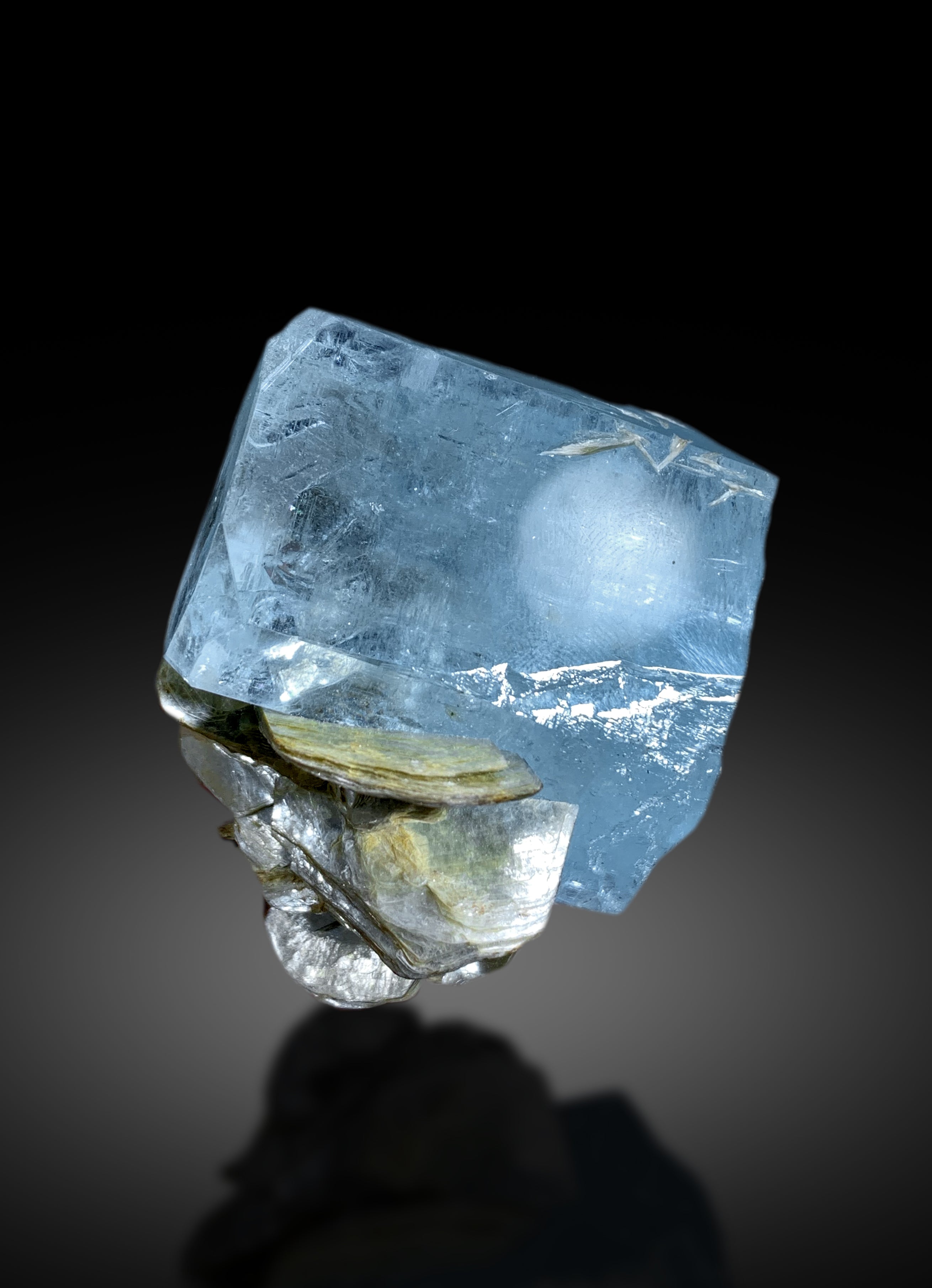 Sky Blue Aquamarine on Muscovite from Pakistan - 130 gram