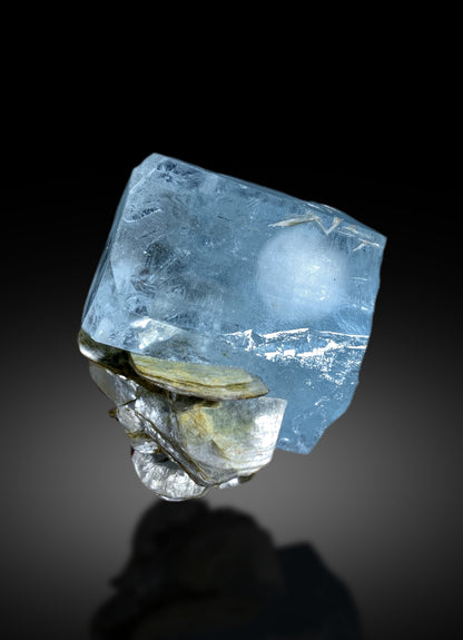 Sky Blue Aquamarine on Muscovite from Pakistan - 130 gram