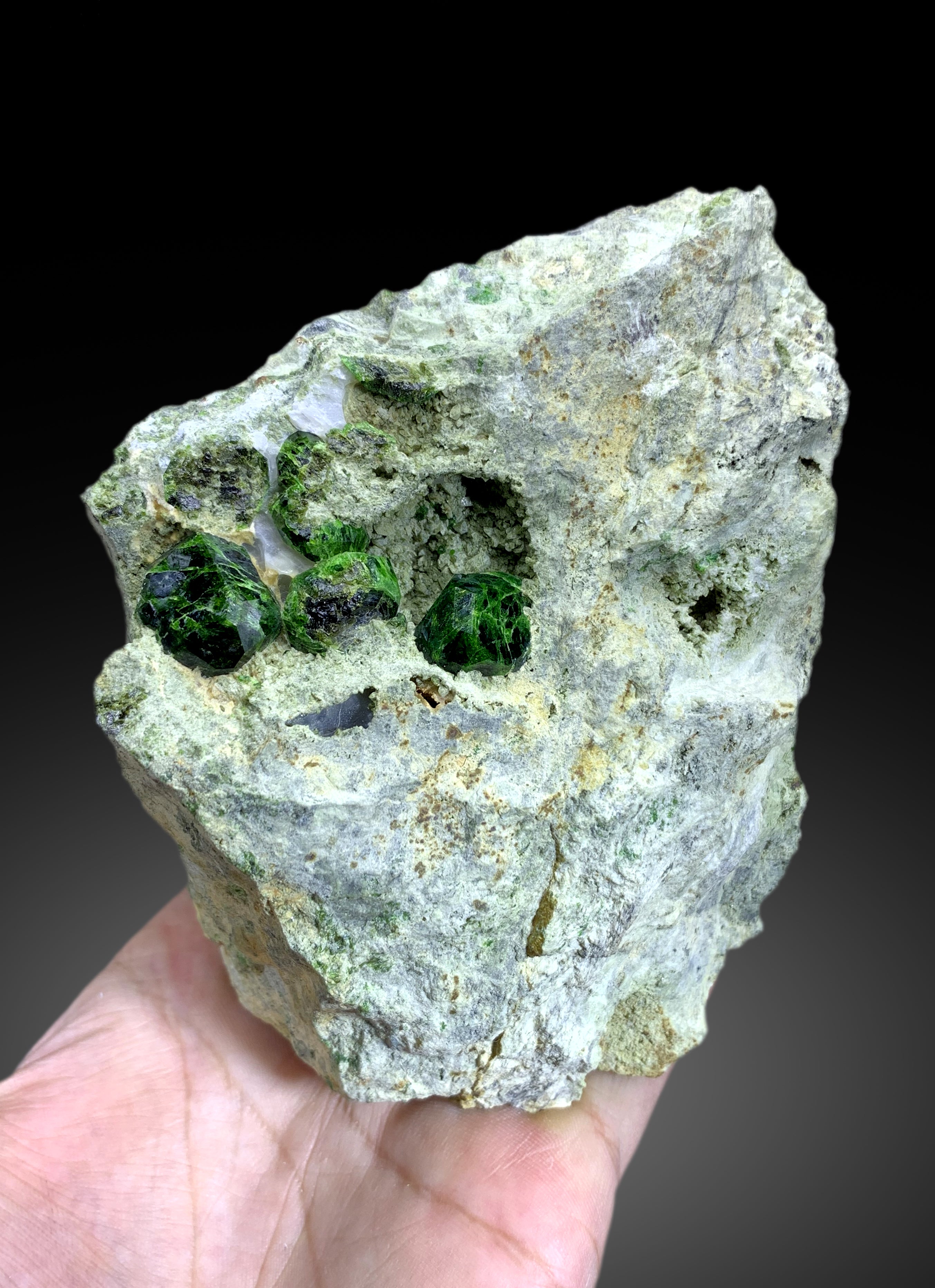 Lush Green Demantoid Garnet Crystals n Matrix - 1014 gram