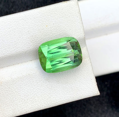 Cusshion Cut Green Tourmaline Gemstone, Loose Gemstone, Faceted Tourmalie, Gemstone Jewelry, Afghan Tourmaline - 10.35 CT