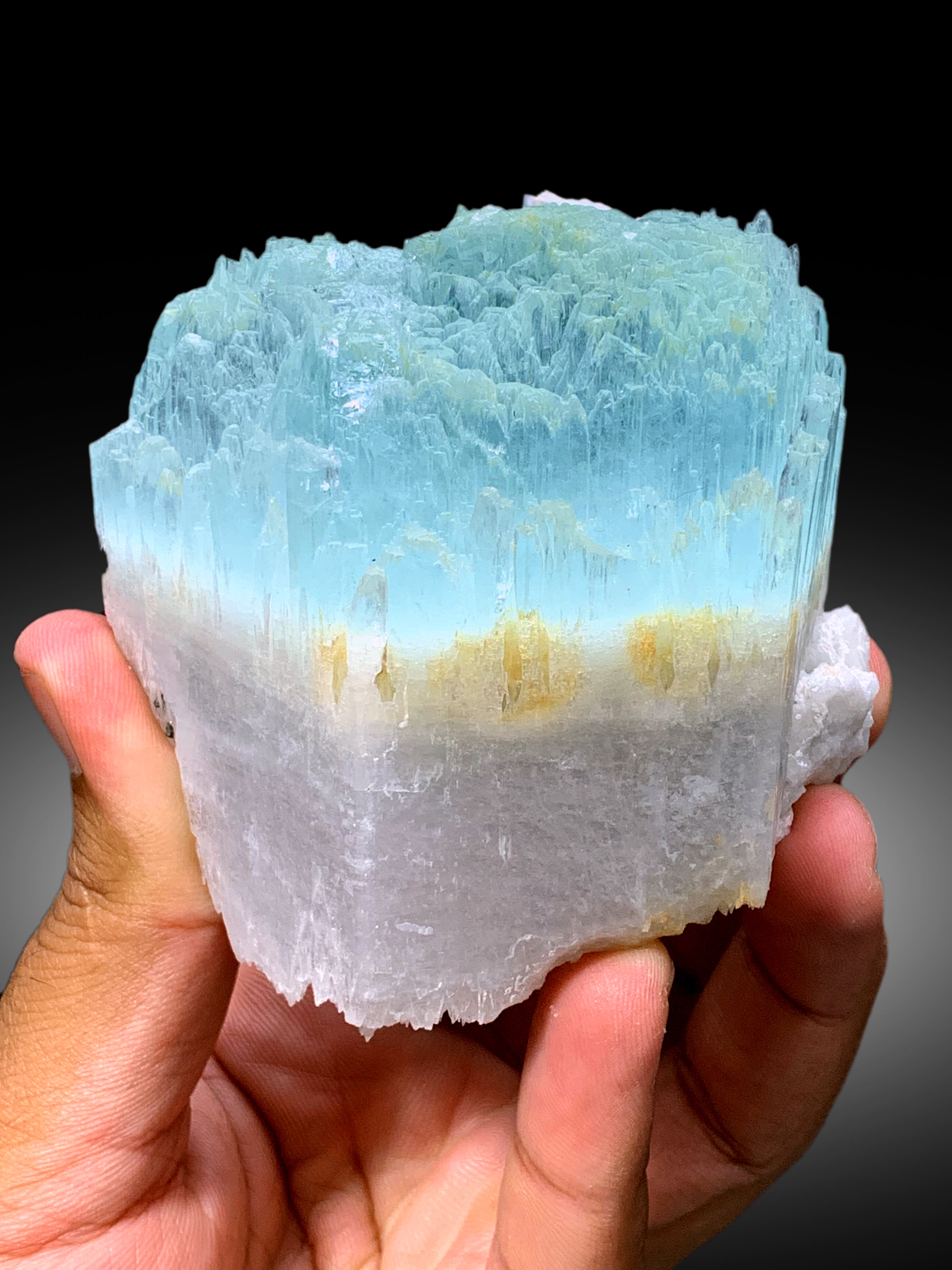 Bicolor Beryl, AquaMorganite Crystal, Morganite var Aquamarine