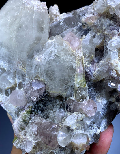 Pink Morganite with Watermelon Tourmalines, Lepidolite and Quartz from Afghanistan  - 1600 grams