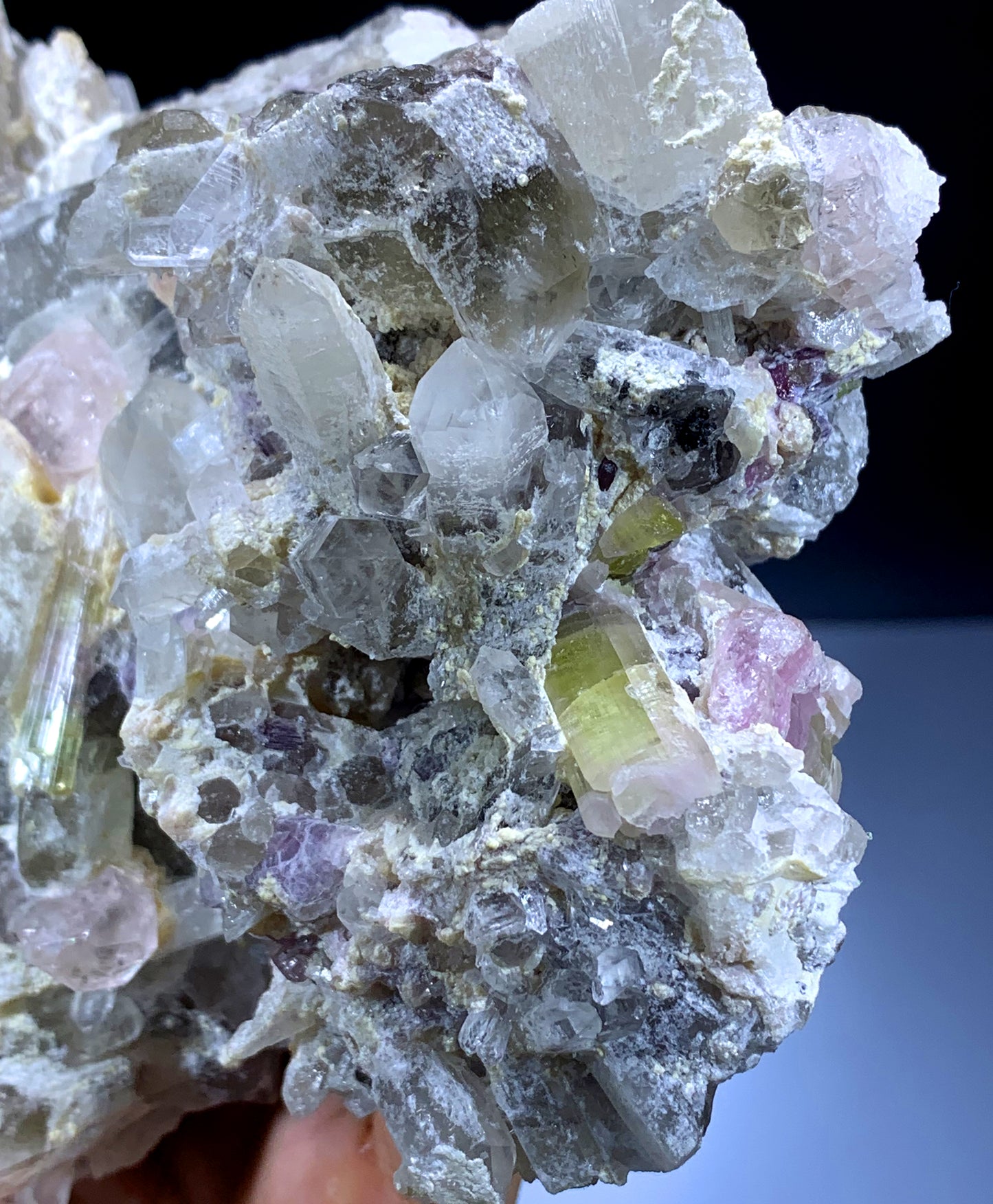 Pink Morganite with Watermelon Tourmalines, Lepidolite and Quartz from Afghanistan  - 1600 grams