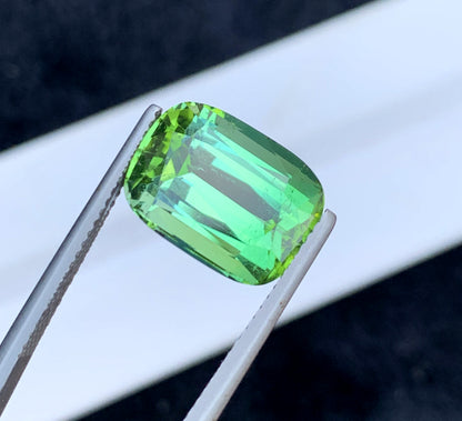 Cusshion Cut Mint Green Tourmaline Gemstone, Loose Gemstone, Faceted Tourmaline, Gemstone Jewelry, Afghan Tourmaline - 9.20 CT