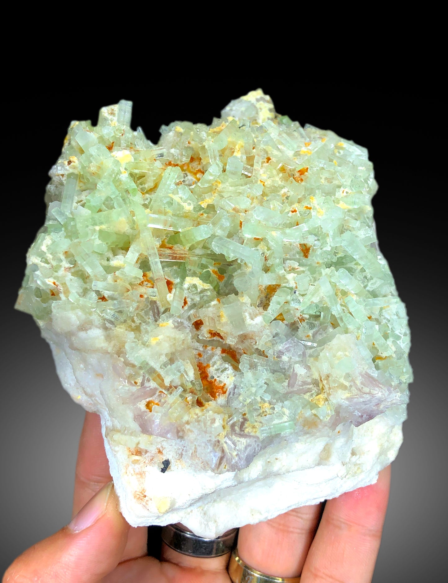 Natural Green Color Tourmaline Cluster with Lepidolite, Tourmaline Bunch, Raw Mineral, Tourmaline Specimen from Afghanistan - 655 gram