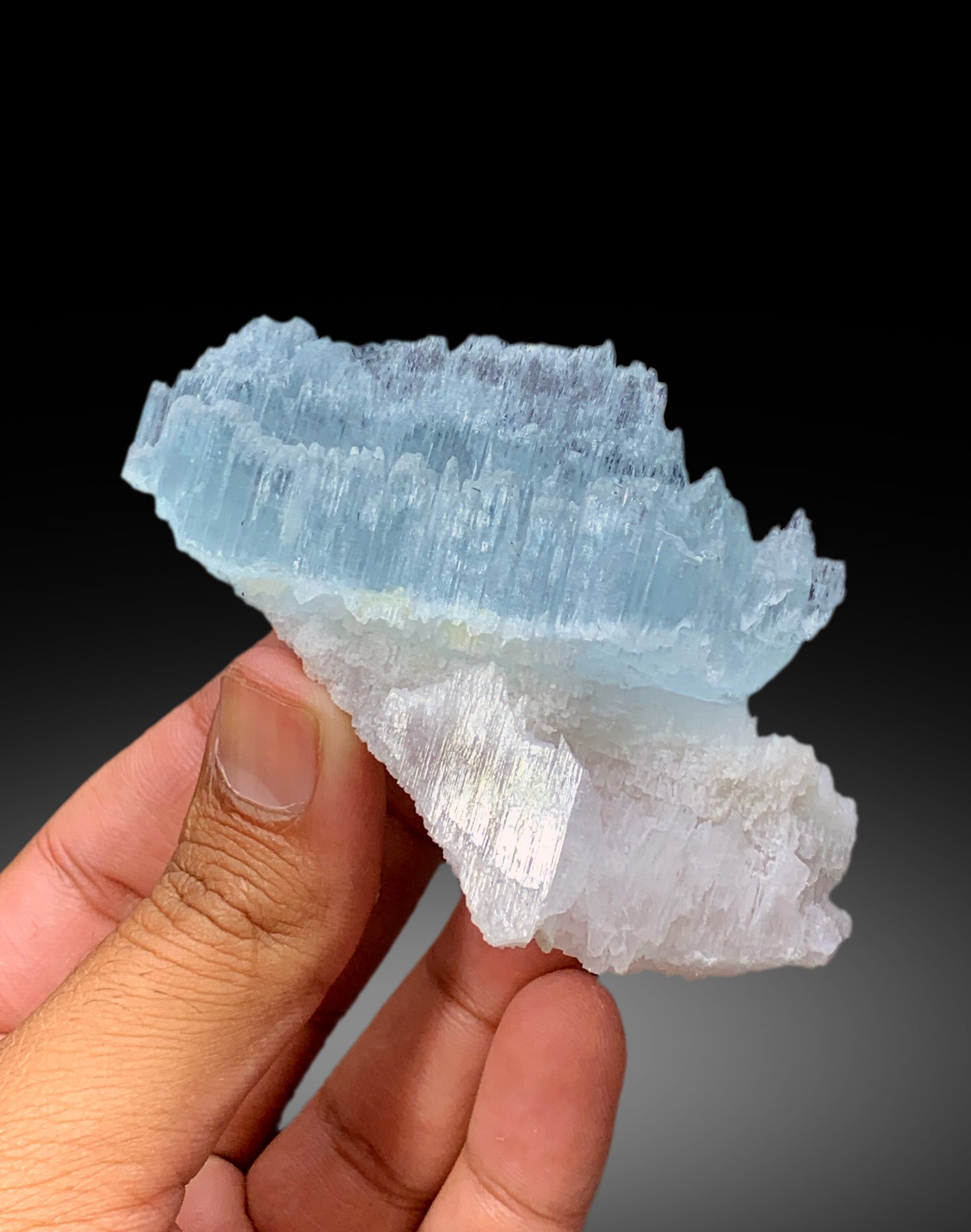 Bicolor Beryl, AquaMorganite Crystal, Morganite var Aquamarine with Etched Terminations, AquaMorganite Specimen - 177 gram