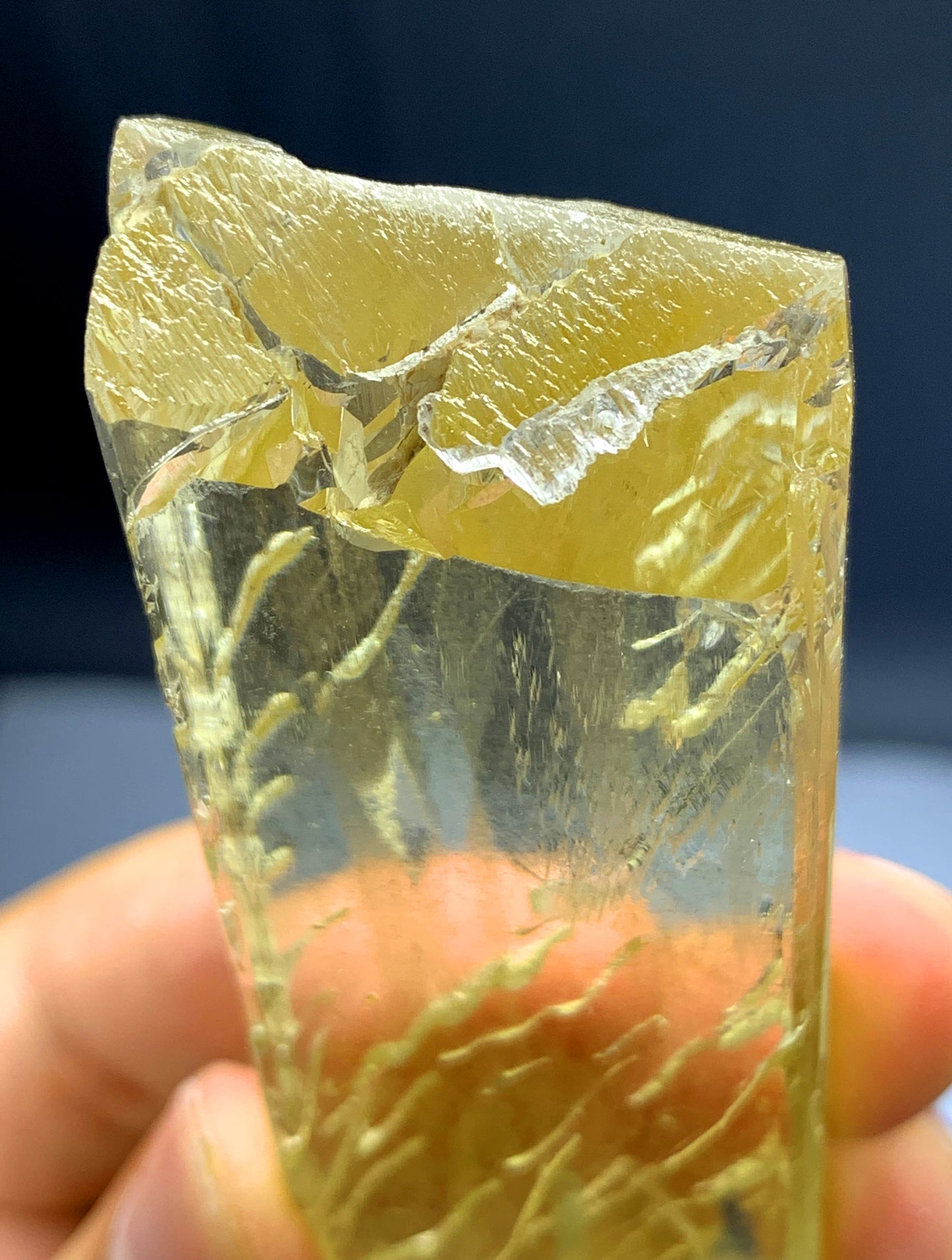 Gemmy Yellow Triphane Kunzite Crystal from Afghanistan - 102 gram