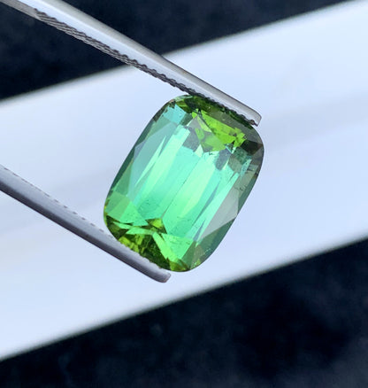 Cusshion Cut Mint Green Tourmaline Gemstone, Loose Gemstone, Faceted Tourmaline, Gemstone Jewelry, Afghan Tourmaline - 9.20 CT
