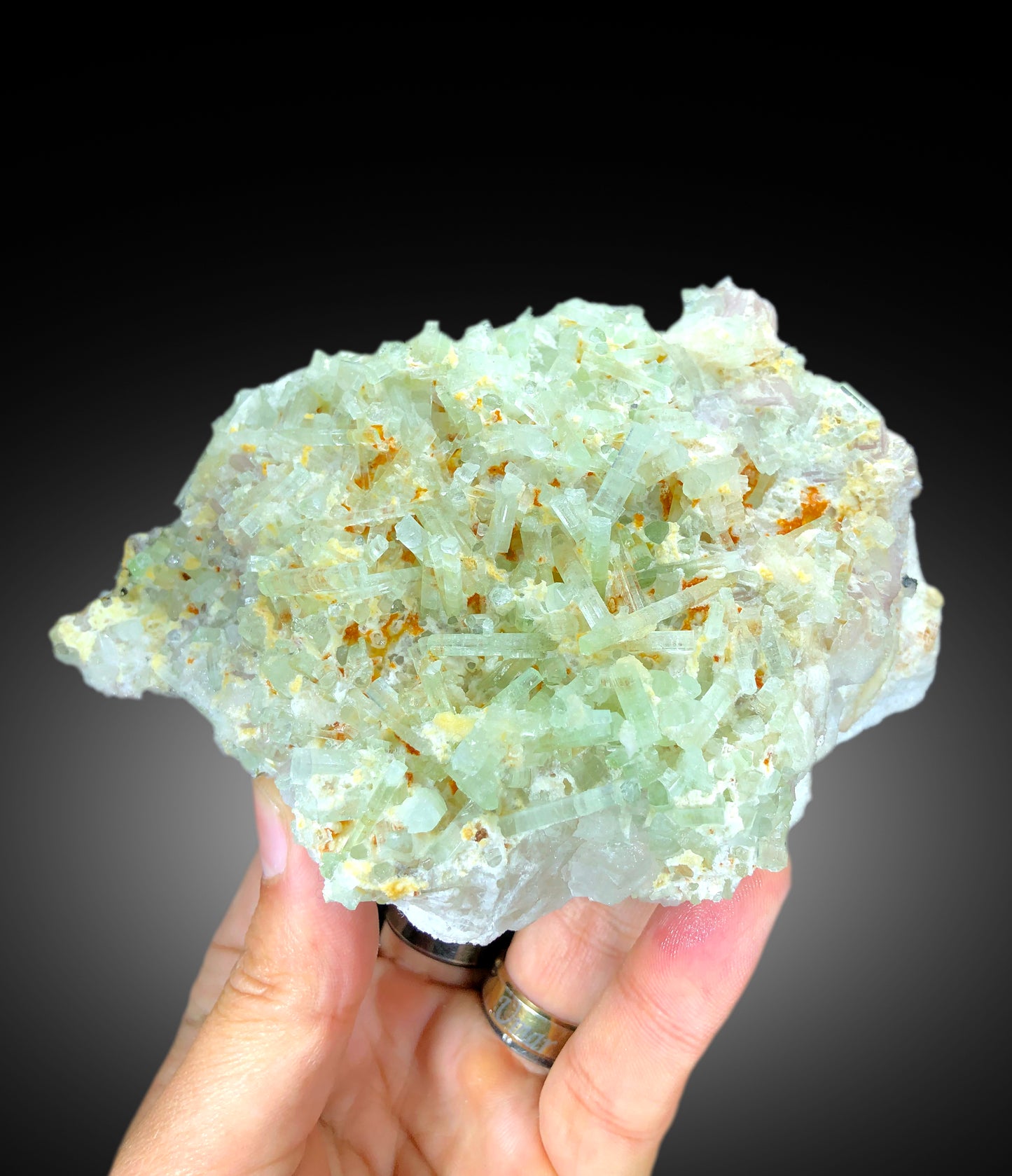 Natural Green Color Tourmaline Cluster with Lepidolite, Tourmaline Bunch, Raw Mineral, Tourmaline Specimen from Afghanistan - 655 gram