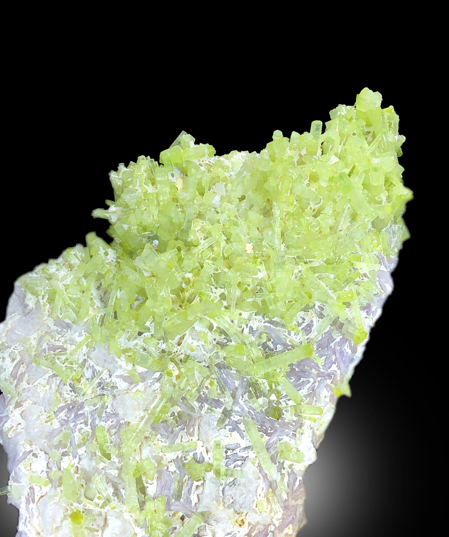 Natural Green Color Tourmaline Bunch on Lepidolite, Tourmaline Specimen, Raw Mineral, Tourmaline from Afghanistan - 382 gram