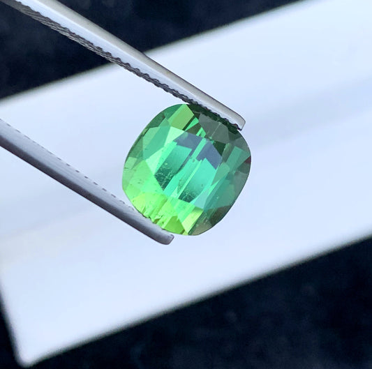 Cusshion Cut Green Tourmaline Gemstone, Loose Gemstone, Faceted Tourmaline, Gemstone Jewelry, Afghan Tourmaline - 5.80 CT