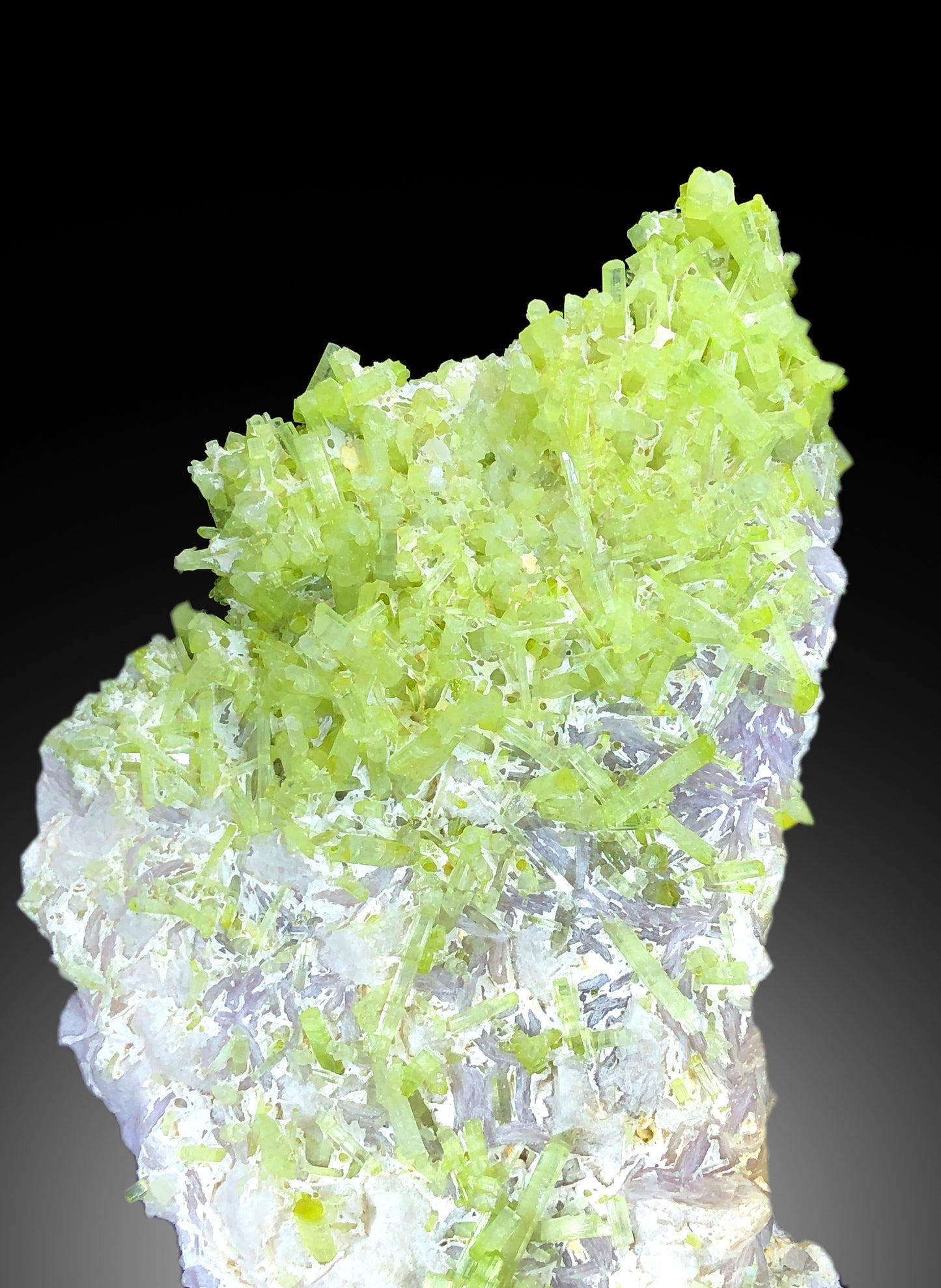 Natural Green Color Tourmaline Bunch on Lepidolite, Tourmaline Specimen, Raw Mineral, Tourmaline from Afghanistan - 382 gram
