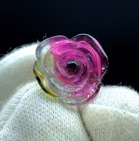 Top Quality Bicolor Tourmaline Carving, Tourmaline Necklace, Hand Carved, Polished Tourmaline Carving - 7.70 CT