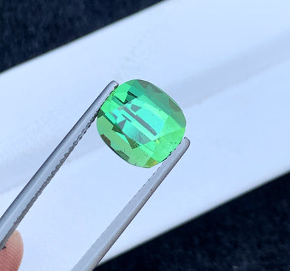 Cusshion Cut Green Tourmaline Gemstone, Loose Gemstone, Faceted Tourmaline, Gemstone Jewelry, Afghan Tourmaline - 5.80 CT