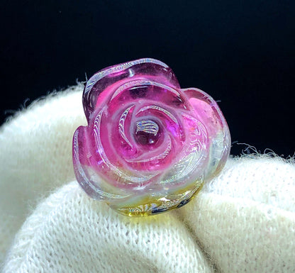 Top Quality Bicolor Tourmaline Carving, Tourmaline Necklace, Hand Carved, Polished Tourmaline Carving - 7.70 CT