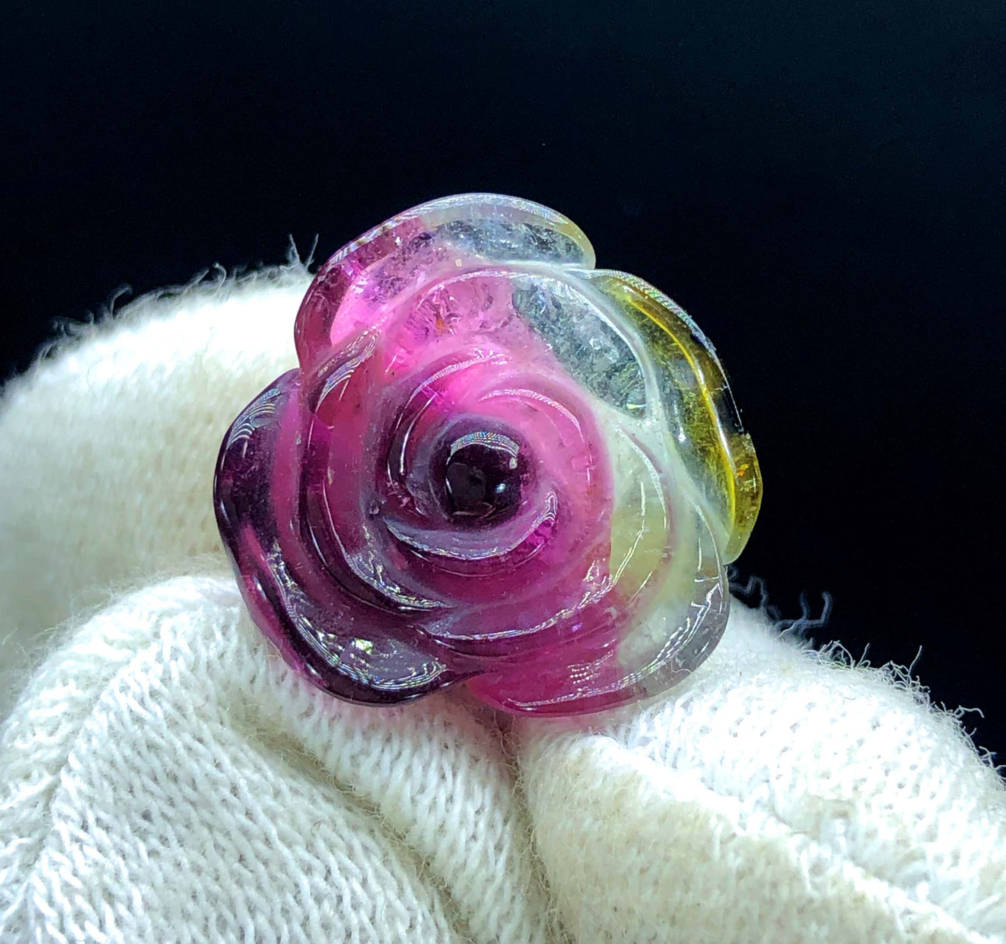 Top Quality Bicolor Tourmaline Carving, Tourmaline Necklace, Hand Carved, Polished Tourmaline Carving - 7.70 CT