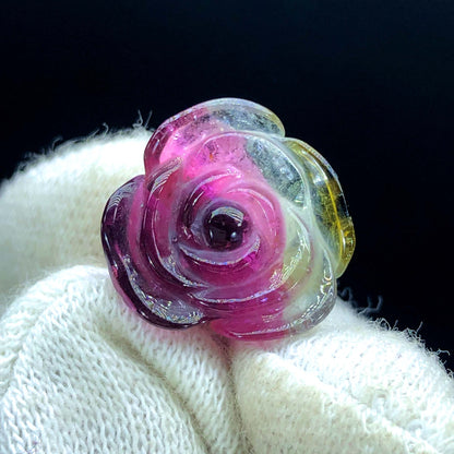 Top Quality Bicolor Tourmaline Carving, Tourmaline Necklace, Hand Carved, Polished Tourmaline Carving - 7.70 CT