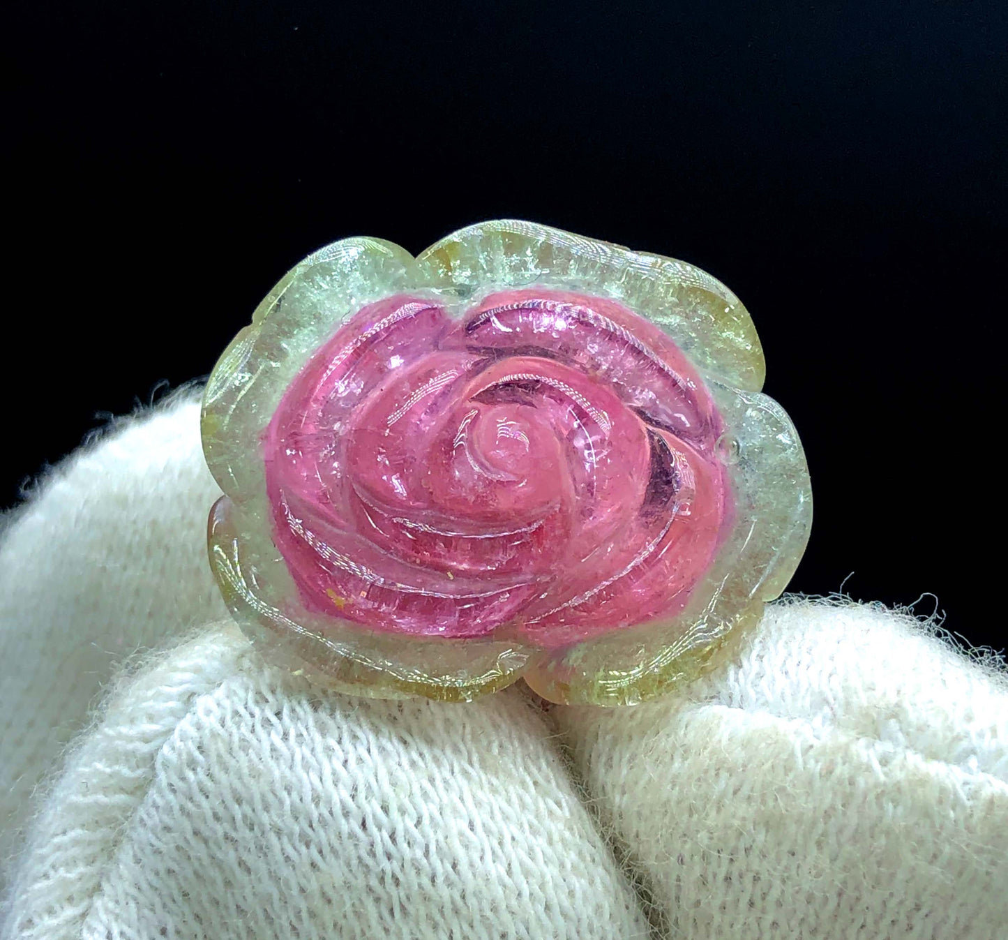 Top Quality Bicolor Tourmaline Carving, Tourmaline Necklace, Hand Carved, Polished Tourmaline Carving - 16.40 CT