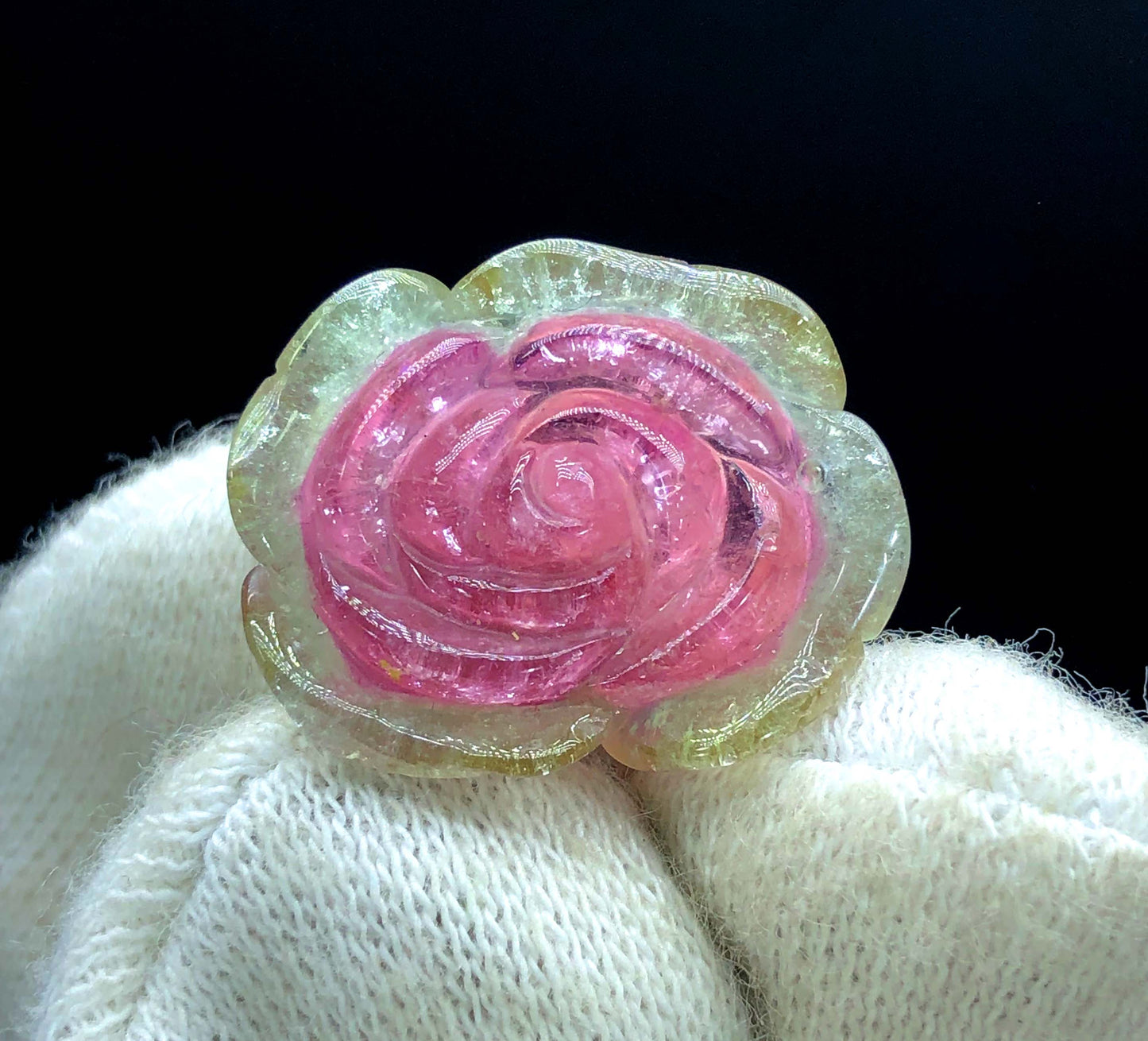 Top Quality Bicolor Tourmaline Carving, Tourmaline Necklace, Hand Carved, Polished Tourmaline Carving - 16.40 CT