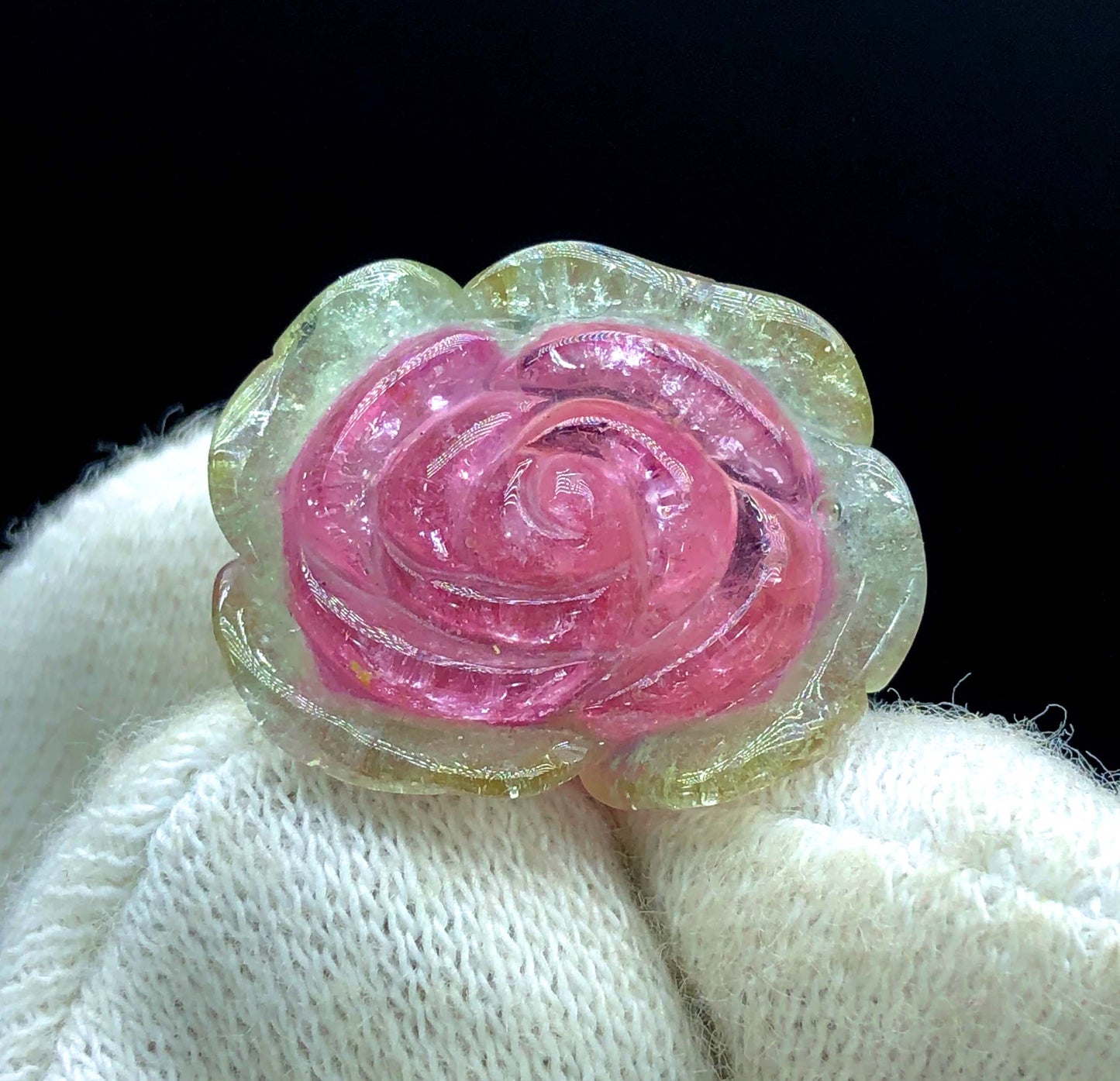 Top Quality Bicolor Tourmaline Carving, Tourmaline Necklace, Hand Carved, Polished Tourmaline Carving - 16.40 CT