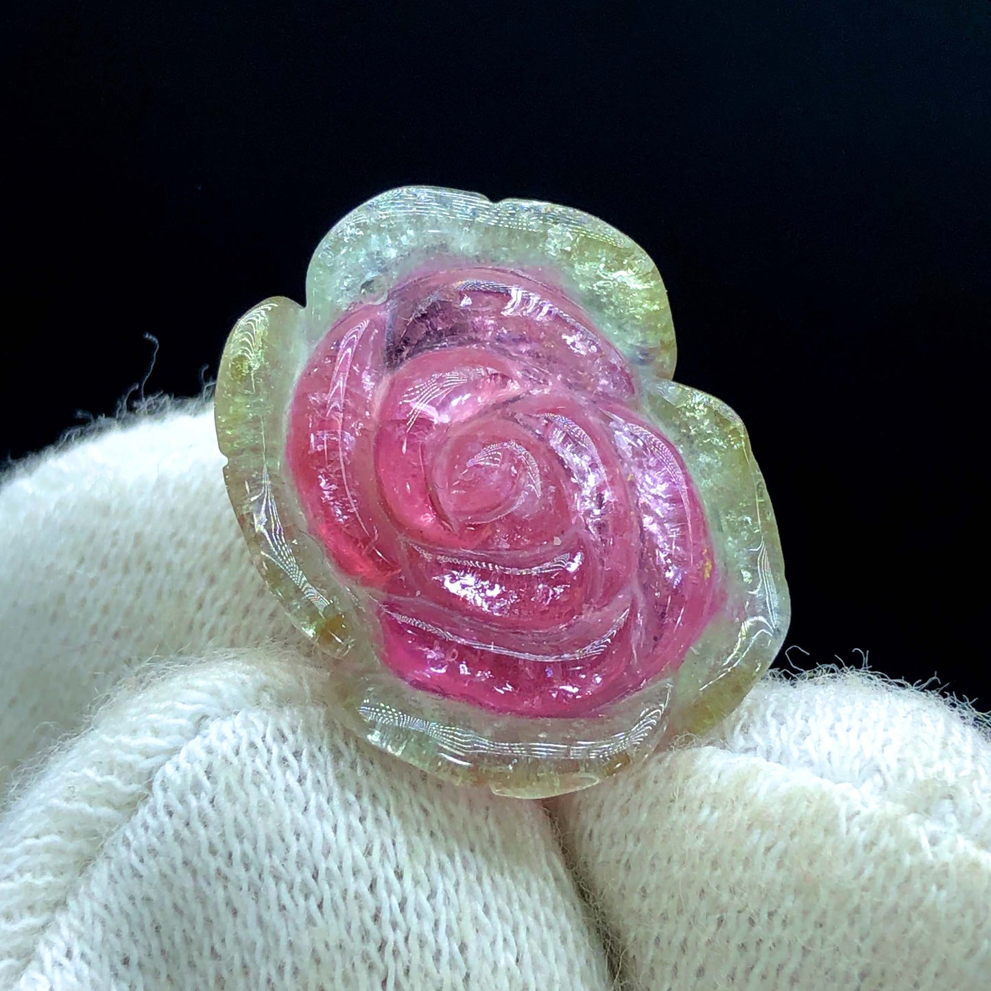 Top Quality Bicolor Tourmaline Carving, Tourmaline Necklace, Hand Carved, Polished Tourmaline Carving - 16.40 CT