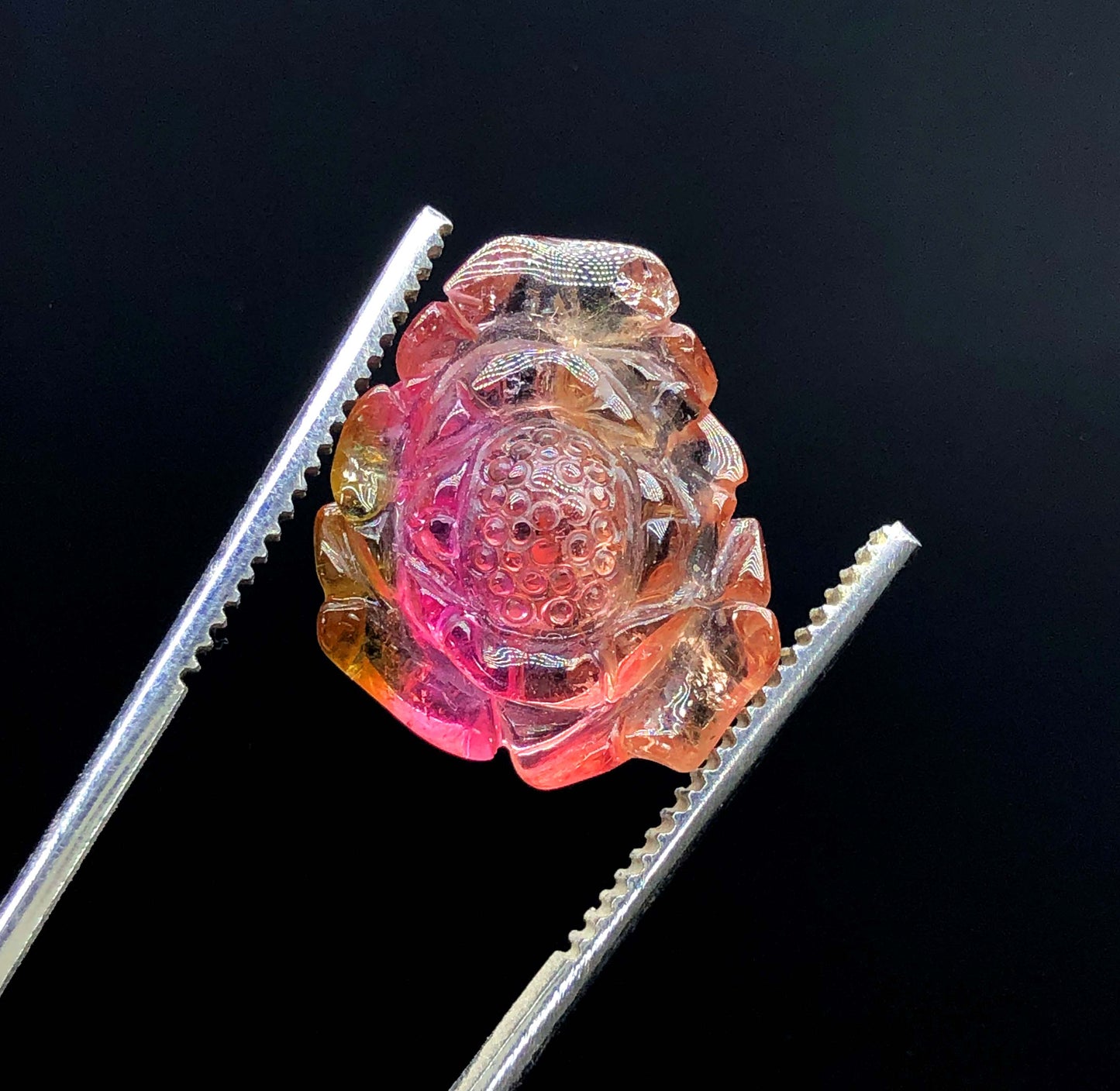 Top Quality Bicolor Tourmaline Carving, Tourmaline Necklace, Hand Carved, Polished Tourmaline Carving - 11.10 CT