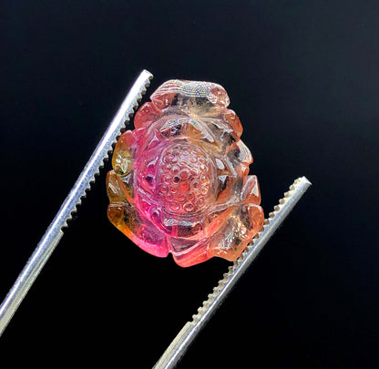 Top Quality Bicolor Tourmaline Carving, Tourmaline Necklace, Hand Carved, Polished Tourmaline Carving - 11.10 CT