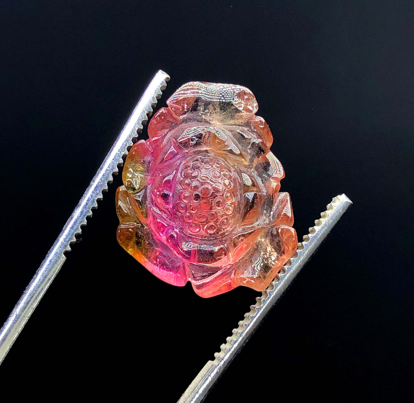 Top Quality Bicolor Tourmaline Carving, Tourmaline Necklace, Hand Carved, Polished Tourmaline Carving - 11.10 CT