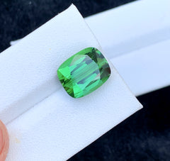 Cusshion Cut Mint Green Tourmaline Gemstone, Loose Gemstone, Tourmaline Faceted Cut Stone, Afghan Tourmaline - 8.80 CT