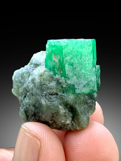 Lush Green Color Emerald on Matrix, Emerald Crystal, Fine Mineral, Emerald from Swat Pakistan - 111.55 carat