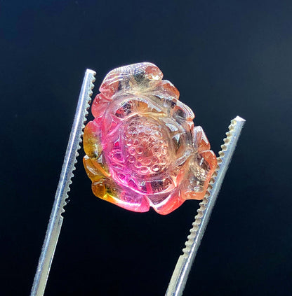 Top Quality Bicolor Tourmaline Carving, Tourmaline Necklace, Hand Carved, Polished Tourmaline Carving - 11.10 CT