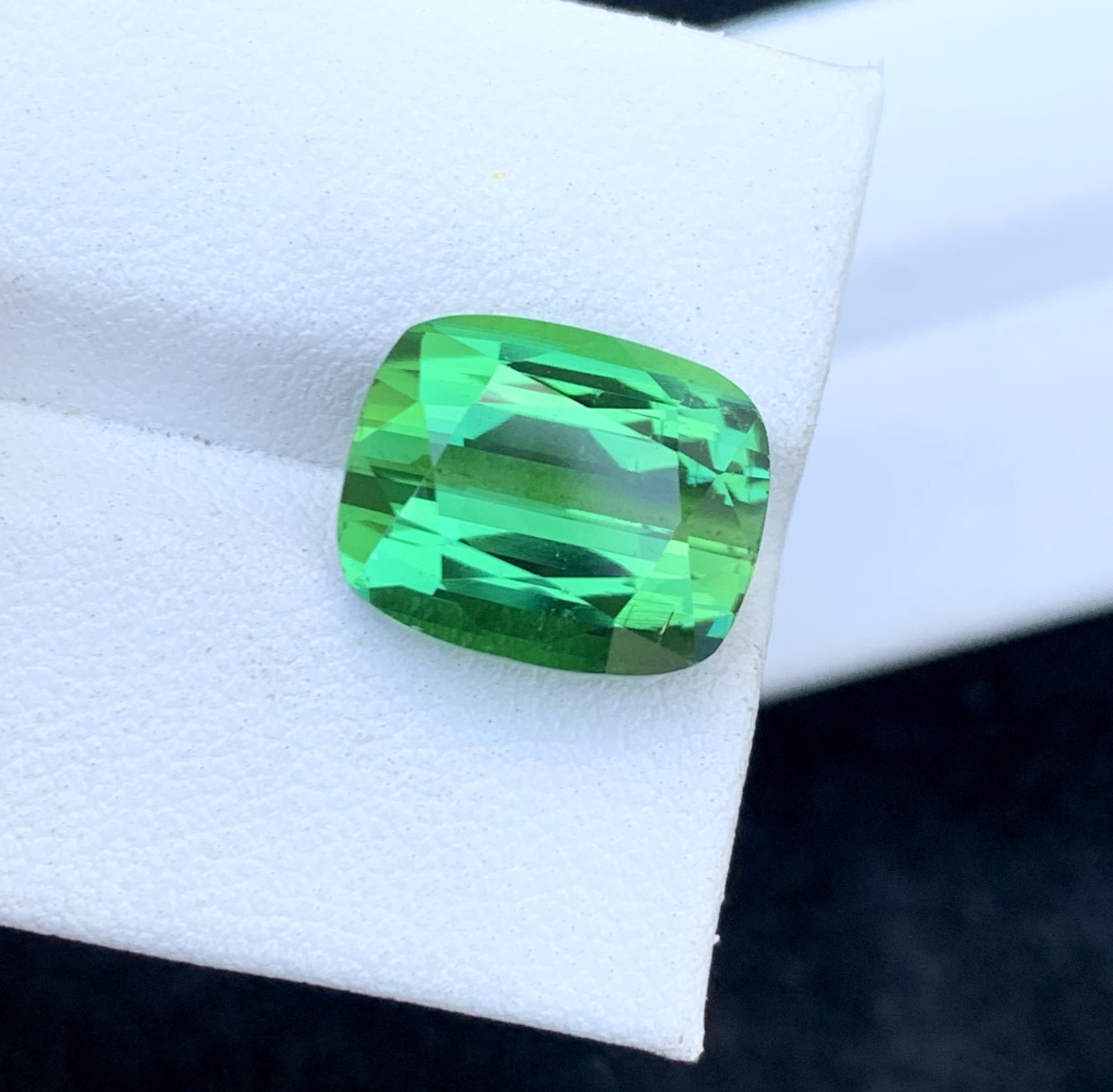 Cusshion Cut Mint Green Tourmaline Gemstone, Loose Gemstone, Tourmaline Faceted Cut Stone, Afghan Tourmaline - 8.80 CT