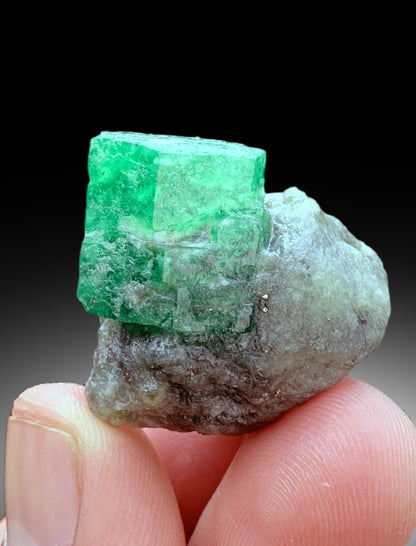 Lush Green Color Emerald on Matrix, Emerald Crystal, Fine Mineral, Emerald from Swat Pakistan - 111.55 carat