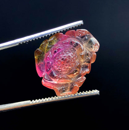 Top Quality Bicolor Tourmaline Carving, Tourmaline Necklace, Hand Carved, Polished Tourmaline Carving - 11.10 CT