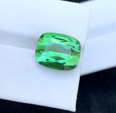 Cusshion Cut Mint Green Tourmaline Gemstone, Loose Gemstone, Tourmaline Faceted Cut Stone, Afghan Tourmaline - 8.80 CT