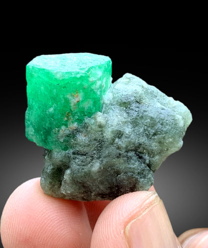 Lush Green Color Emerald on Matrix, Emerald Crystal, Fine Mineral, Emerald from Swat Pakistan - 111.55 carat