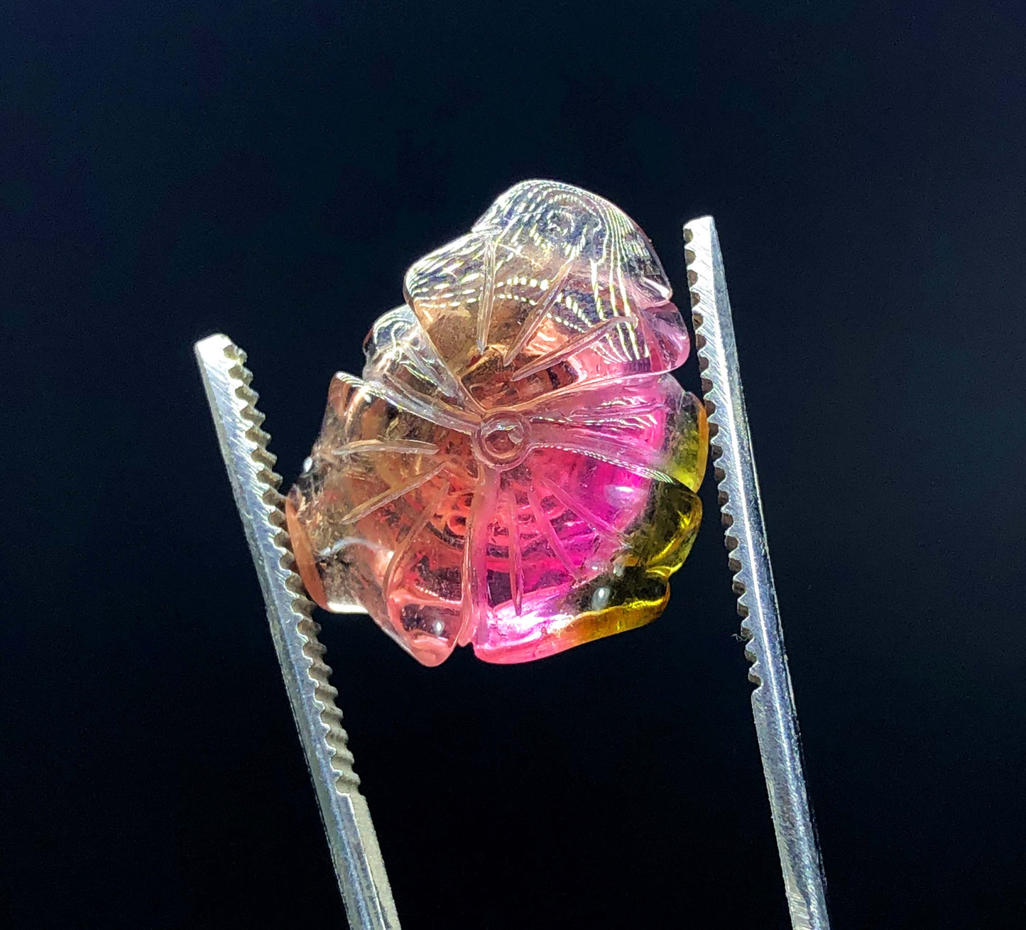 Top Quality Bicolor Tourmaline Carving, Tourmaline Necklace, Hand Carved, Polished Tourmaline Carving - 11.10 CT