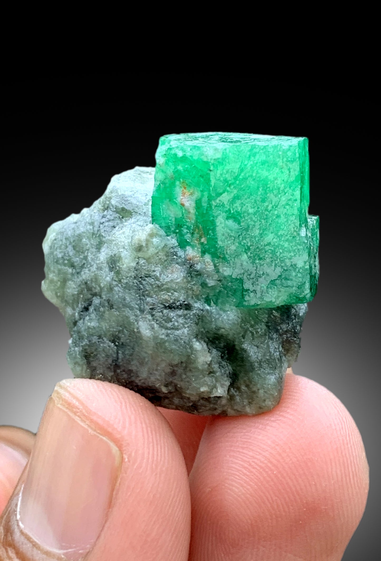 Lush Green Color Emerald on Matrix, Emerald Crystal, Fine Mineral, Emerald from Swat Pakistan - 111.55 carat