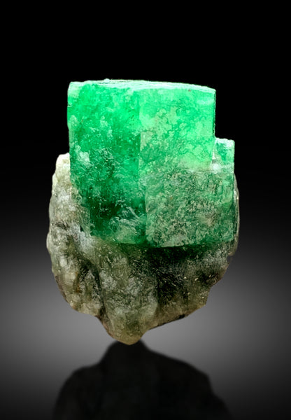 Lush Green Color Emerald on Matrix, Emerald Crystal, Fine Mineral, Emerald from Swat Pakistan - 111.55 carat