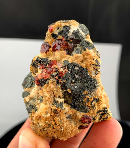 Red Zircon Crystals On Matrix From Pakistan- 84 Grams