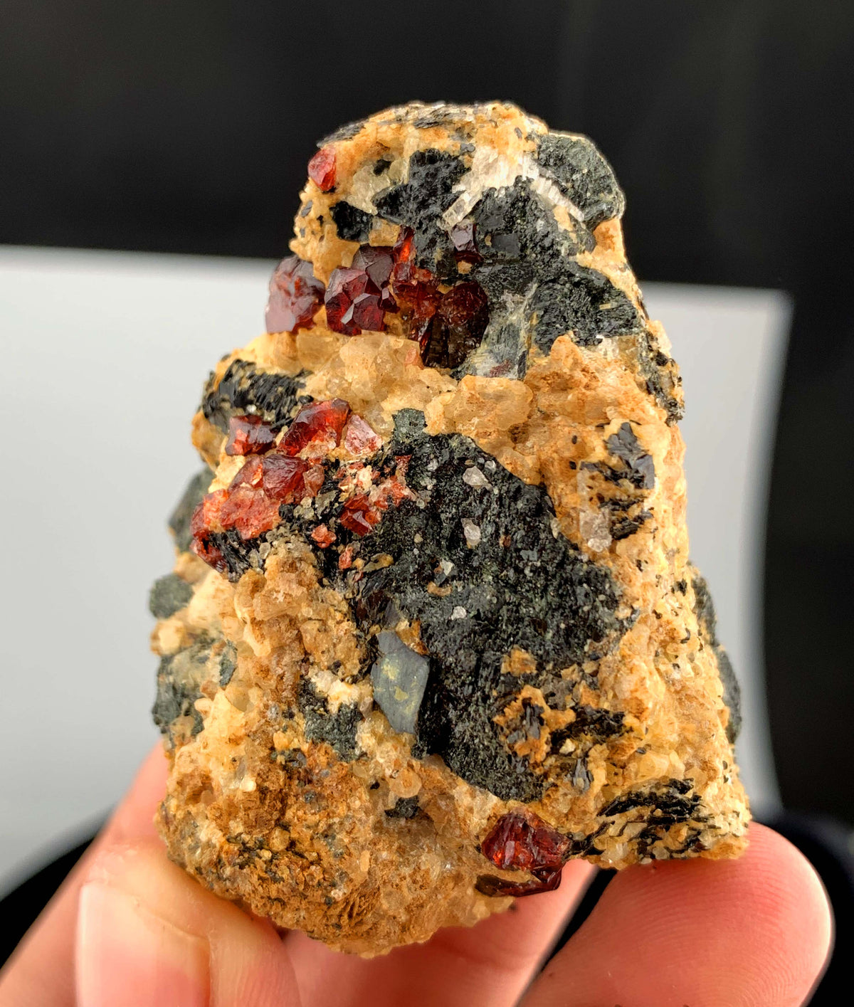 Red Zircon Crystals On Matrix From Pakistan- 84 Grams