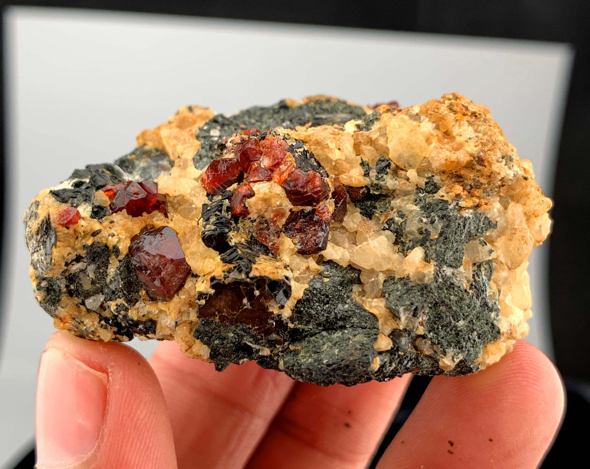 Red Zircon Crystals On Matrix From Pakistan- 84 Grams