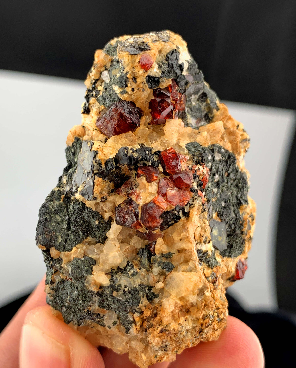Red Zircon Crystals On Matrix From Pakistan- 84 Grams