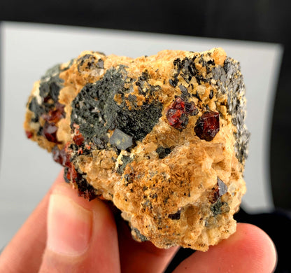 Red Zircon Crystals On Matrix From Pakistan- 84 Grams