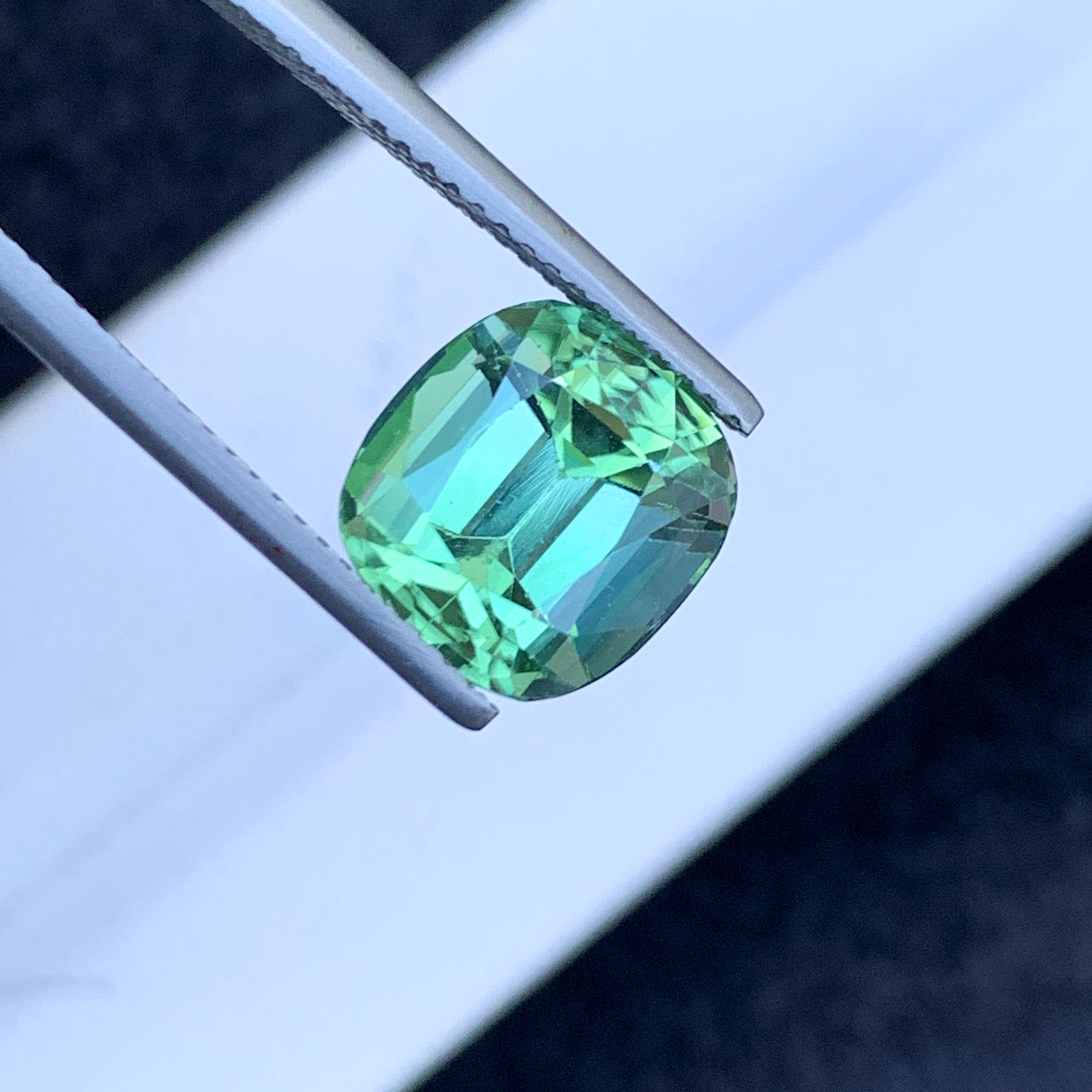 Cusshion Cut Mint Green Tourmaline Gemstone, Loose Gemstone, Tourmaline Faceted Cut Stone, Afghan Tourmaline - 5.60 CT