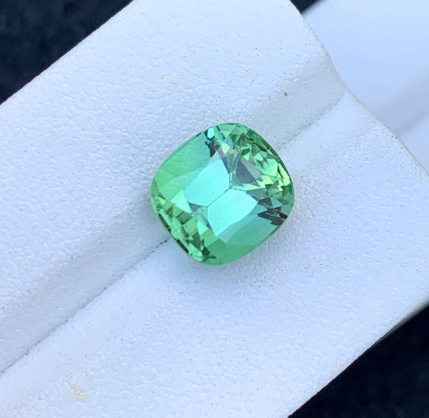 Cusshion Cut Mint Green Tourmaline Gemstone, Loose Gemstone, Tourmaline Faceted Cut Stone, Afghan Tourmaline - 5.60 CT